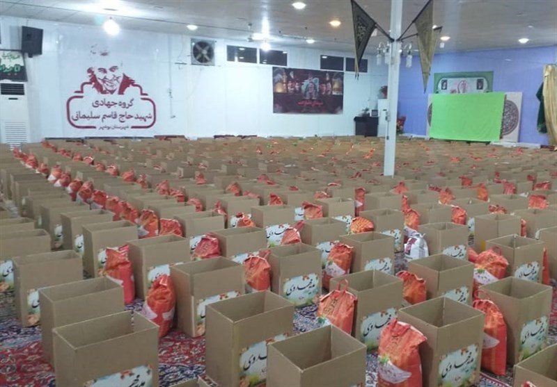 موکب‌داران بوشهری بیش از 60 تن کالا بین آسیب‌دیدگان از کرونا توزیع کردند