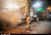 ضد عفونی حرم امامزاده صالح (ع) برای مبارزه با ویروس کرونا توسط تیم عملیاتی آتش نشانی تهران
