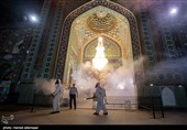 ضد عفونی حرم امامزاده صالح (ع) برای مبارزه با ویروس کرونا توسط تیم عملیاتی آتش نشانی تهران