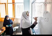 بازگشایی موقت مدارس جهت رفع اشکال دانش آموزان پس از شیوع کرونا - دبستان دخترانه سیدان