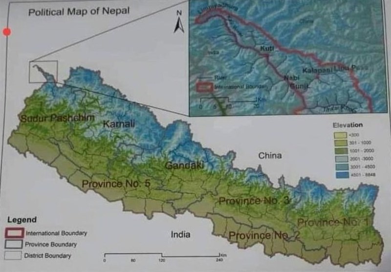 افزایش منازعات مرزی نپال و هند؛ کاتماندو نقشه جدید منتشر کرد