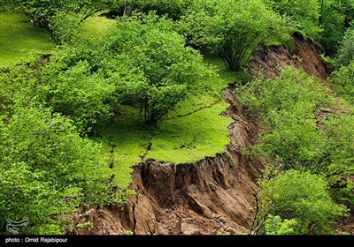 رانش زمین در روستای سلجه چال اشکور رحیم آباد -گیلان