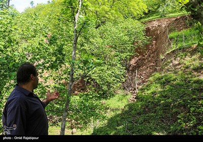 رانش زمین در روستای سلجه چال اشکور رحیم آباد -گیلان