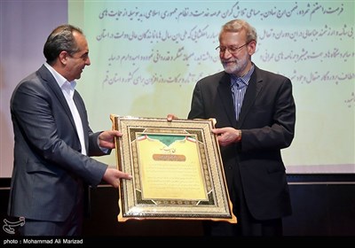 آیین تکریم علی لاریجانی در سه دوره نمایندگی مردم قم