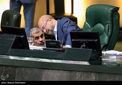 محمدباقر قالیباف رئیس مجلس شورای اسلامی و علی نیکزاد 