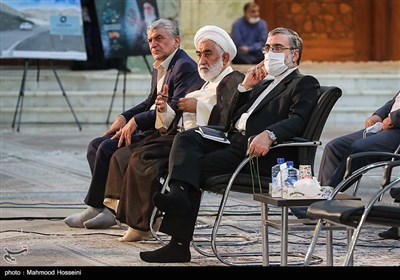 غلامحسین اسماعیلی سخنگوی قوه قضائیه در رزمایش مواسات و همدلی - حرم امام خمینی(ره)