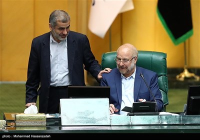 سخنرانی محمدباقر قالیباف رئیس مجلس شورای اسلامی و علی نیکزاد