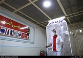 نصب تونل ضد عفونی  در راهروهای ندامتگاه و زندان تهران بزرگ در روزهایی کرونایی برای جلوگیری از شیوع کویید19