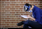 حضور دانش‌آموزان با ماسک و دستکش در امتحانات نهایی+ تصاویر