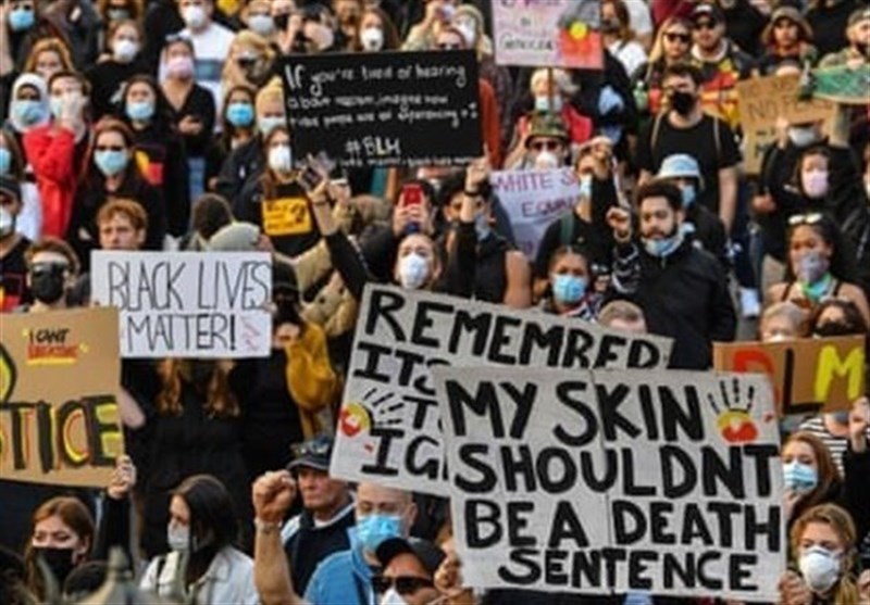 Swiss Anti-Racism Protesters March in Geneva during Floyd Funeral