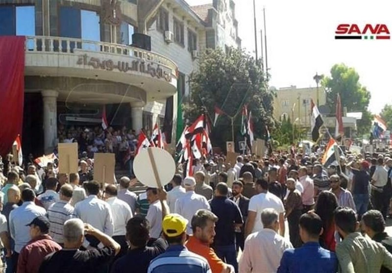 Syrians Gathered in Sweida to Condemn US Sanctions