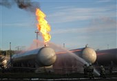 انفجار و آتش گرفتن یک مرکز توزیع گاز در قازان روسیه