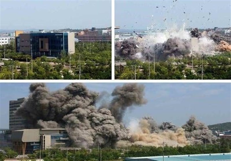 فیلم|لحظه انفجار دفتر رابط دو کره