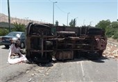 تصادف خونین 4 خودرو در بزرگراه شهید یاسینی + تصاویر