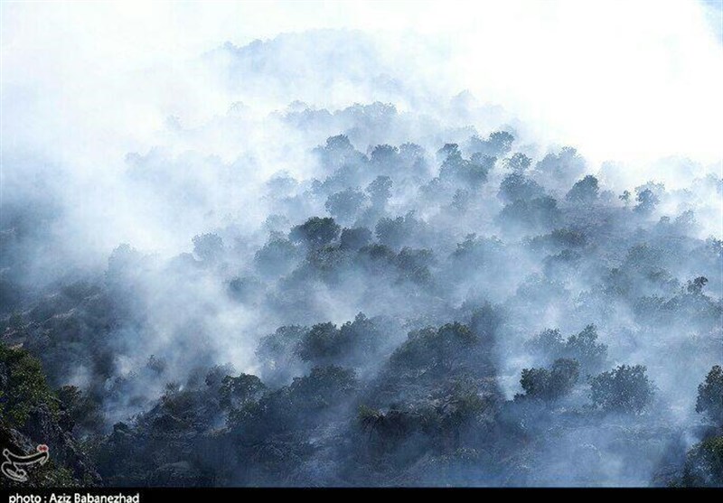آتش در جنگل‌های خرم‌آباد به روایت تصویر