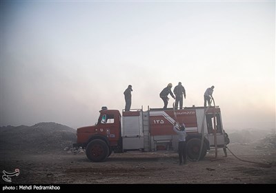 آتش‌سوزی در سایت پسماند صفیره اهواز