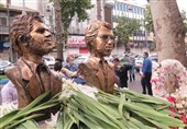 محل ترور شهیدان «انصاری» و «نورانی» در رشت گلباران شد