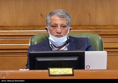  محسن هاشمی رئیس شورای شهر تهران در جلسه علنی شورای شهر
