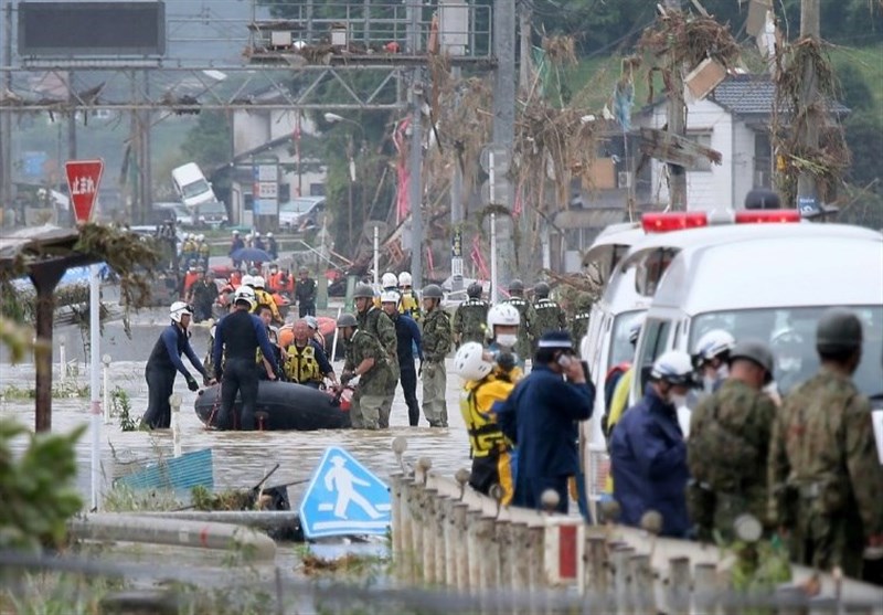 باران سیل آسا در ژاپن همچنان قربانی می‌گیرد/ تازه‌ترین آمار 26 کشته