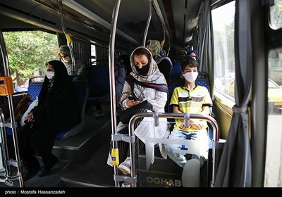 استفاده از ماسک در اتوبوسهای شهری گرگان