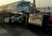 آتشسوزی وحشتناک تریلی حامل میلگرد در محور تایباد به دوغارون / 3 نفر جان باختند + تصاویر