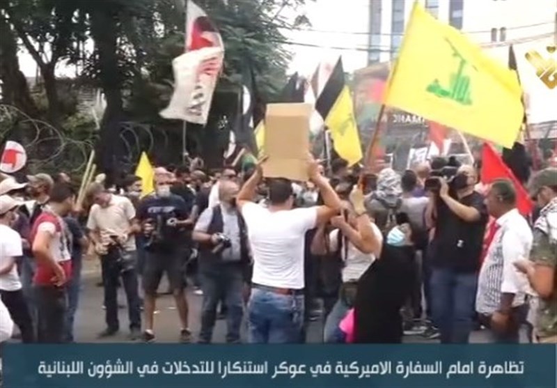 تظاهرات مردم خشمگین لبنان علیه آمریکا؛ «سیاست محاصره و تحریم شکست خواهد خورد»