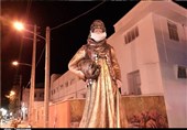 تندیسهای سطح شهر ایلام به پویش "من ماسک میزنم" پیوستند+تصاویر