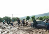 امدادرسانی سپاه و بسیج به سیل‌زدگان شرق گلستان + تصاویر