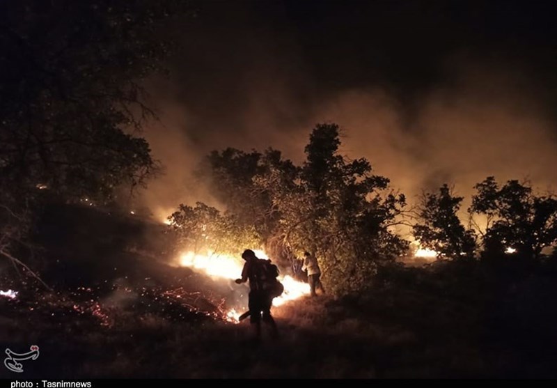 کهگیلویه و بویراحمد| شعله‌های آتش در جنگل‌های &quot;دمچنار&quot; همچنان زبانه می‌کشد