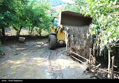 بارندگی شدید و سیلاب در روستای سجیران اشکور گیلان