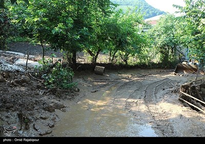 بارندگی شدید و سیلاب در روستای سجیران اشکور گیلان
