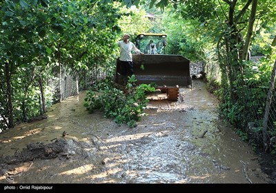 بارندگی شدید و سیلاب در روستای سجیران اشکور گیلان