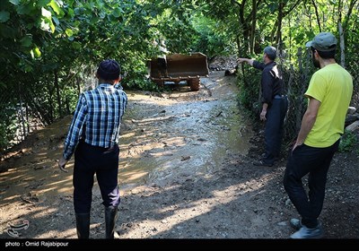 بارندگی شدید و سیلاب در روستای سجیران اشکور گیلان