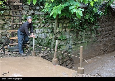 بارندگی شدید و سیلاب در روستای سجیران اشکور گیلان