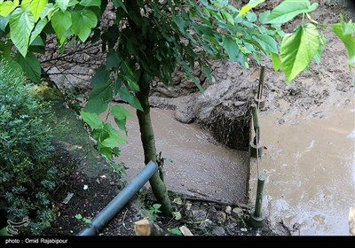 بارندگی شدید و سیلاب در روستای سجیران اشکور گیلان