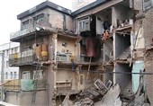 ریزش مرگبار ساختمان در خیابان قزوین + تصاویر