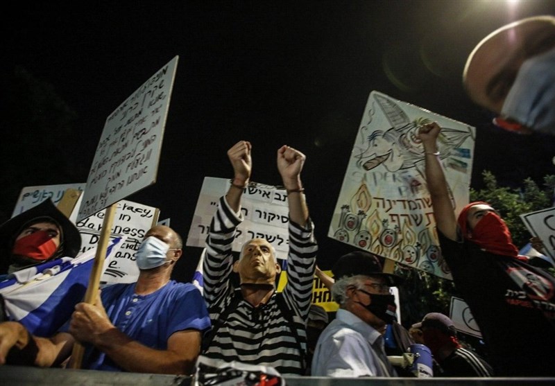 مقبوضہ بیت المقدس میں صہیونی وزیراعظم کے خلاف مظاہرے، درجنوں گرفتار