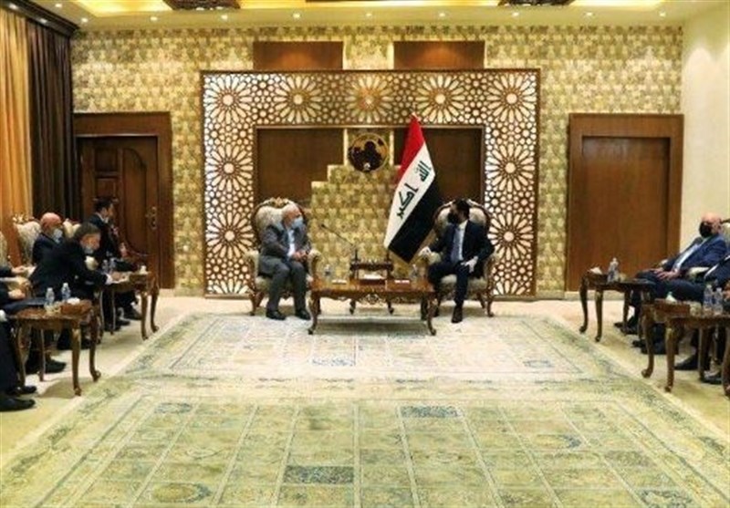 دیدار ظریف با رئیس سازمان الحشد الشعبی و رئیس پارلمان عراق