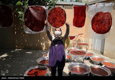 پخت لواشک خانگی در همدان