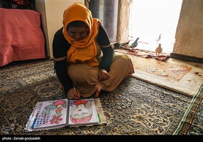 او طرحهای ذهنی خود را هرچند هم ساده روی کاغذ می آورد و غیر ازمسئله ی آموزش نقاشی به دخترانش،با فروش هنرخود بدنبال کاهش مشکلات معیشتی علی الخصوص هزینه های گزاف درمان فرزندانش میباشد