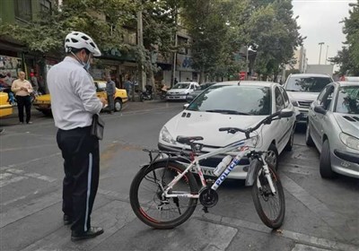  استفاده پلیس راهور از دوچرخه برای مأموریت و اعمال قانون در تهران + تصاویر 