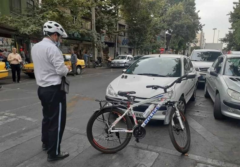 استفاده پلیس راهور از دوچرخه برای مأموریت و اعمال قانون در تهران + تصاویر