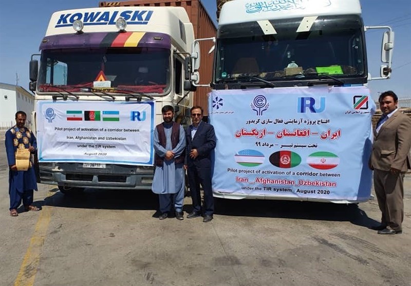 افتتاح المشروع التجریبی لممر العبور بین إیران وأفغانستان وأوزبکستان