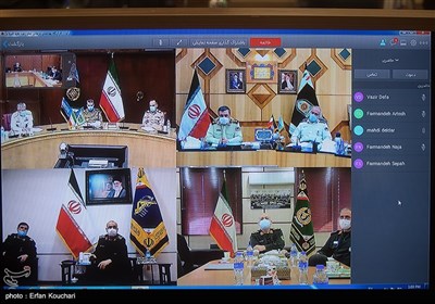 حضور مقامات لشکری به صورت ویدئو کنفرانس در جلسه قرارگاه بهداشتی درمانی امام رضا (ع)