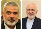 Zarif Underlines Iran’s Support for Palestine in Talks with Hamas Chief