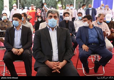 پیروز حناجی شهردار تهران در آیین رونمایی از تجهیزات جدید مرکز آموزش سازمان آتش نشانی