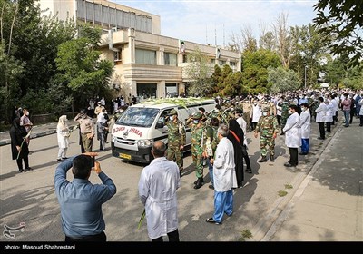 مراسم تشییع پیکر شهید مدافع سلامت سرهنگ اصغر عیسی آبادی