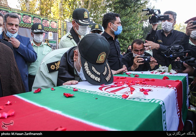 تشییع پیکر شهید پلیس پیشگیری تهران در ستاد فاتب + تصاویر