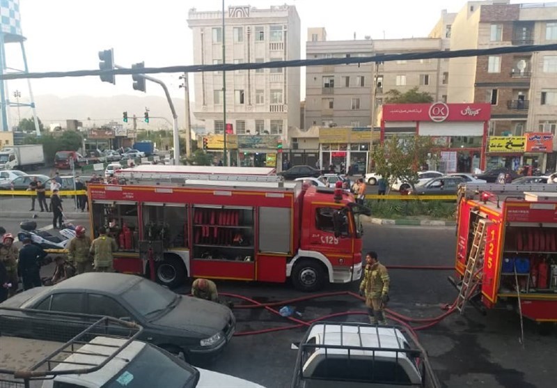 آتش‌سوزی در ساختمان مملو از سیلندرهای گاز در تهرانسر + فیلم و تصاویر