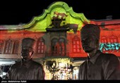 نورپردازی سه بعدی به مناسبت محرم در میدان امام همدان